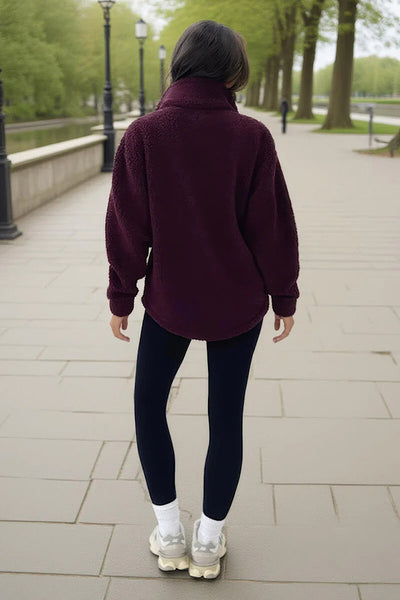 Fleece 1/4 Zip In Burgundy