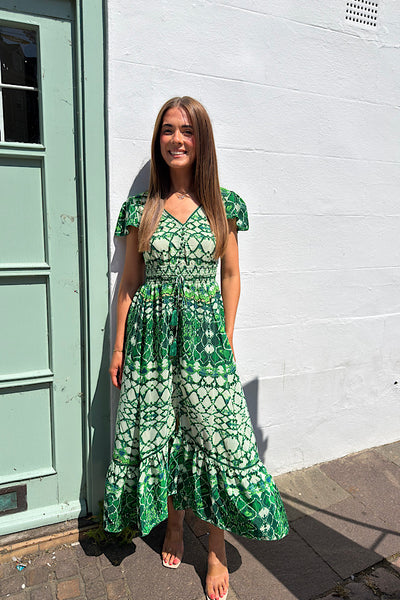 Nancy Angel Sleeve Midi Dress