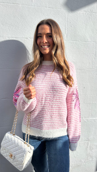 Palma Stripe Sequin Knit Jumper