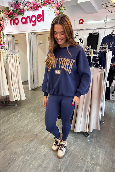 NEW YORK Sweatshirt In Navy Blue