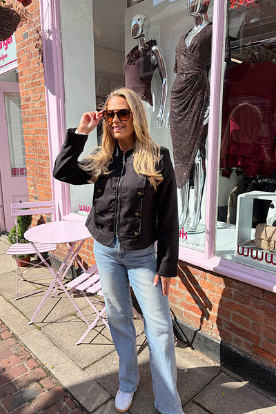 Naomi Military Jacket In Black