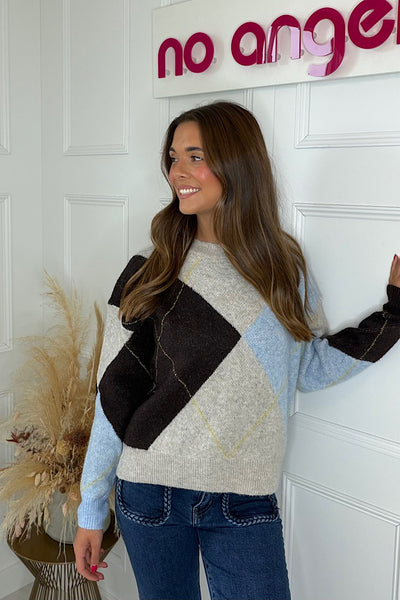 Dolly Argyle Jumper With Blue