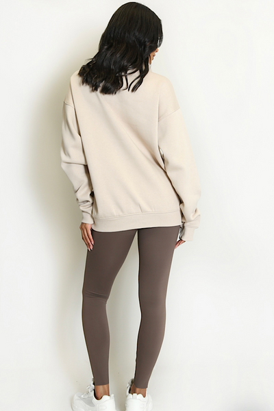 Cream Vancouver Slogan Zip Sweatshirts