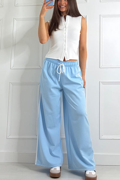 Brooke Pastel Blue Jogger With White Contrast