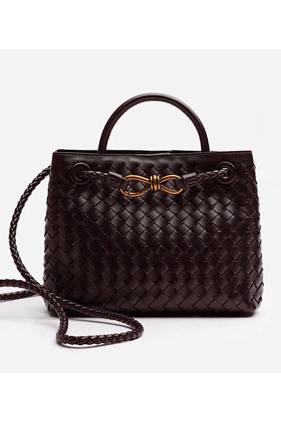 Faye Woven Bag In Dark Chocolate