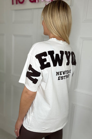 White & Chocolate New York Slogan T-shirt