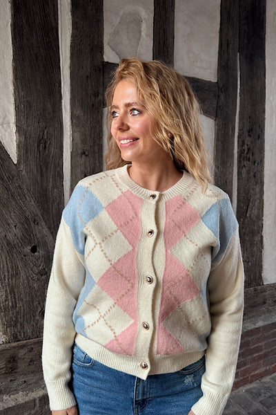 Enya Argyle Soft Knit Cardigan