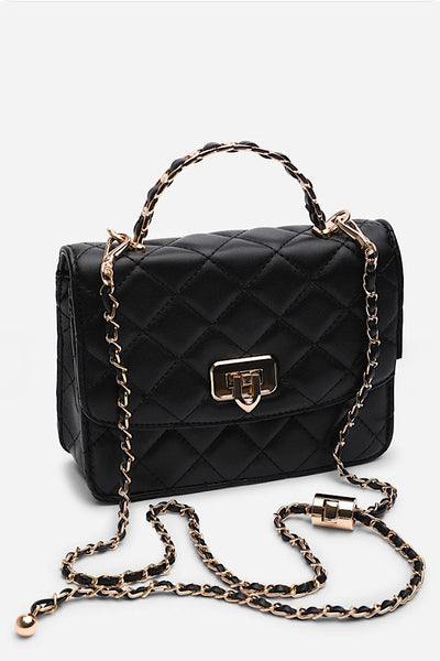 Tia Quilted Top Handle Bag