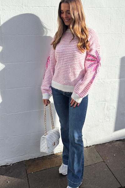 Palma Stripe Sequin Knit Jumper