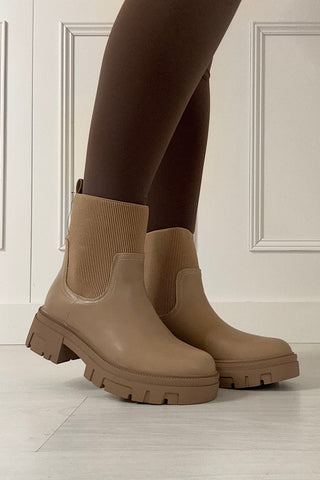 Sophie Taupe Chunky Boots