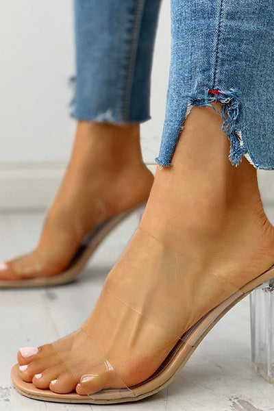 Zoe Perspex Heel Mules