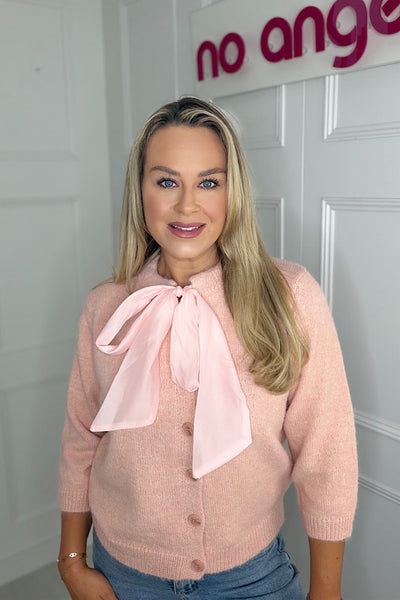 Bettie Bow Cardigan In Pink