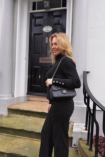 Luna Pearl Detail Black Jumper