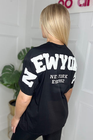 Black New York Slogan T-shirt