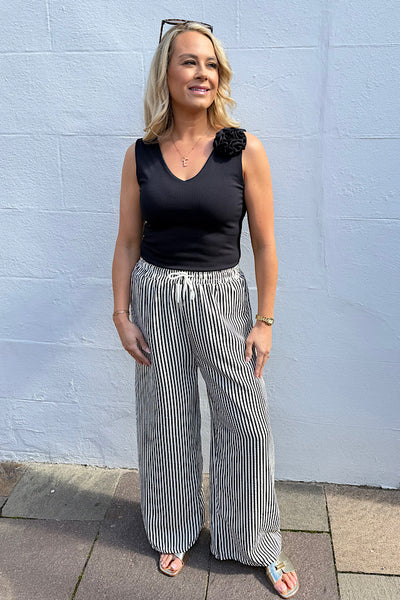 Stripe Wide Leg Trousers ( 5 Colours )