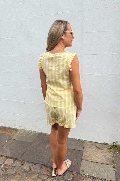 Sienna Striped Co-ord In Lemon