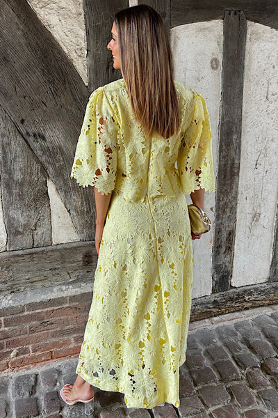 Lemon Floral Top And Maxi Skirt Co-Ord