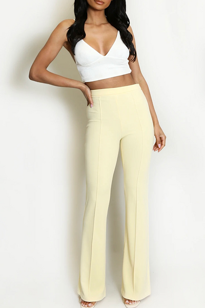 Tilly Tailored Trousers In Lemon