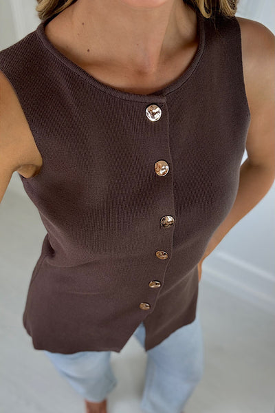 Chocolate Peplum Waistcoat