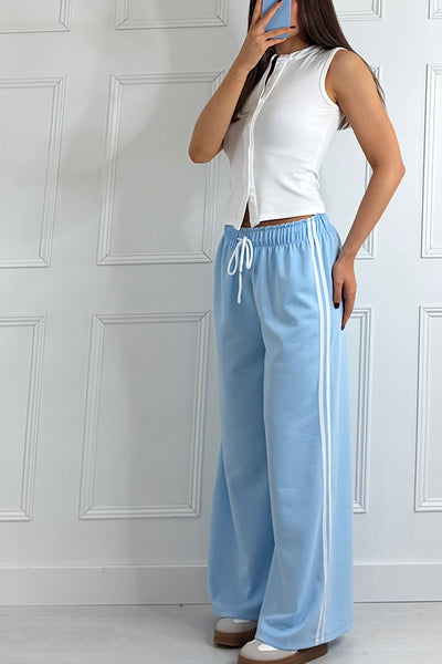 Brooke Pastel Blue Jogger With White Contrast