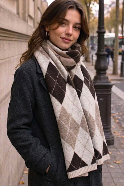 Argyle Knitted Scarf