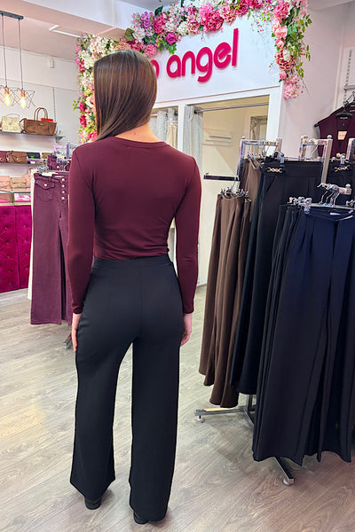 Hayley Military Button Trousers In Black