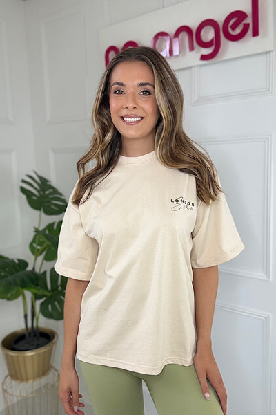London Soho T-Shirt In Cream & Sage Green