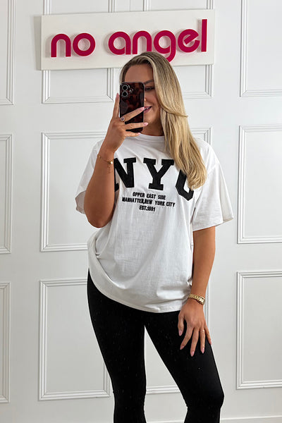 NYC Slogan T-shirt In White