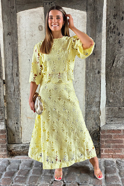 Lemon Floral Top And Maxi Skirt Co-Ord