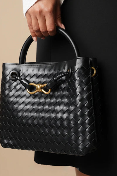 Faye Woven Bag In Black