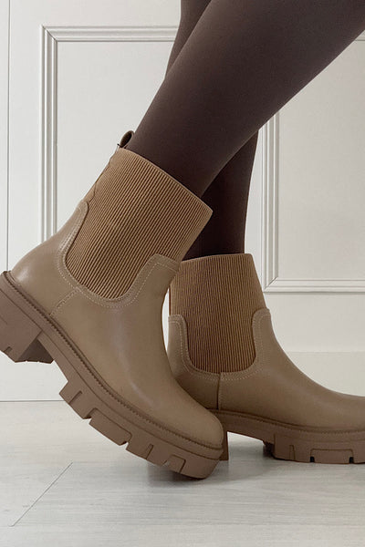 Sophie Taupe Chunky Boots