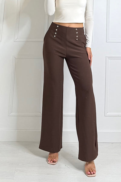 Scuba Trousers With Silver Buttons (2 Colours)