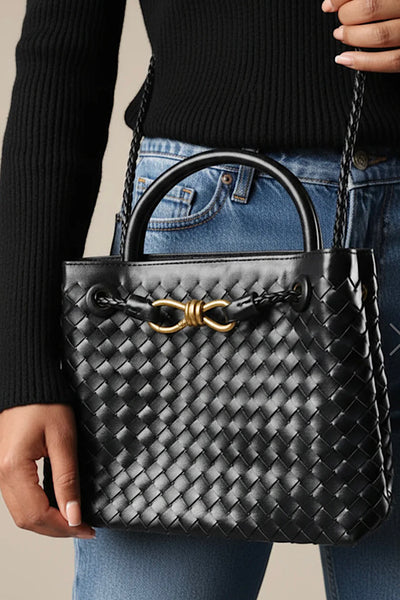 Faye Woven Bag In Black