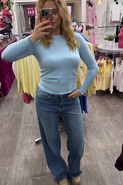 Harriet Gold Button Fine Knit (3 Colours )