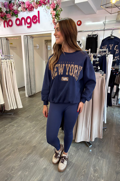 NEW YORK Sweatshirt In Navy Blue
