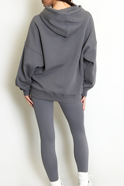 Grey Stylist Slogan Oversized Hoodie