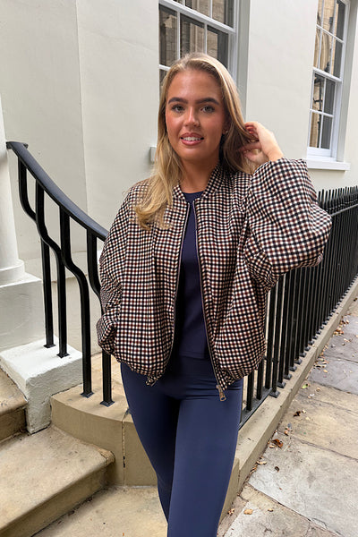 Millie Plaid Check Bomber Jacket