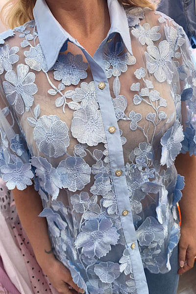 Sienna Pastel Blue Blouse