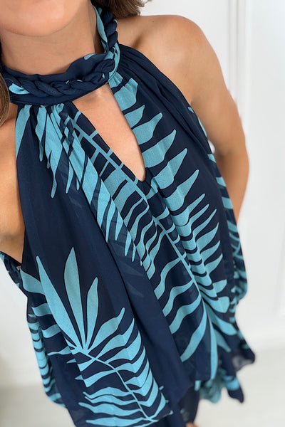Palma Navy Print Playsuit