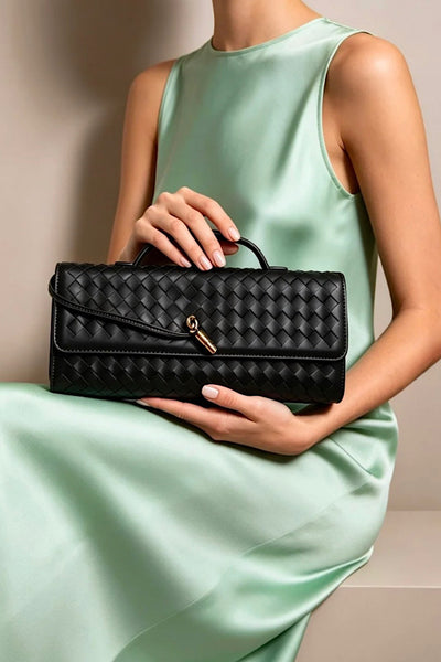 Woven Clutch In Black