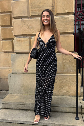 Black & White Polka Dot Maxi Dress
