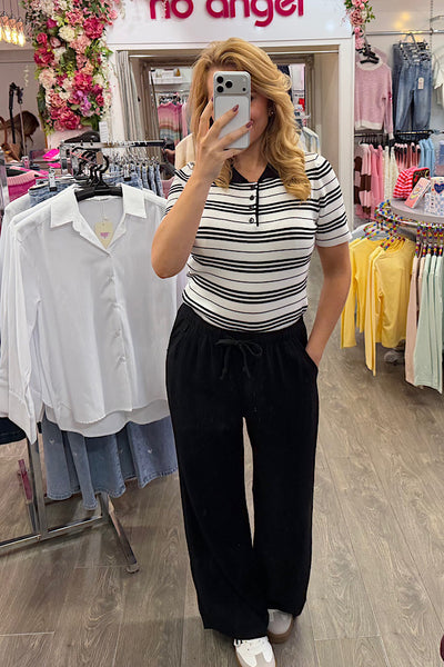 Lucy Linen Trousers In Black