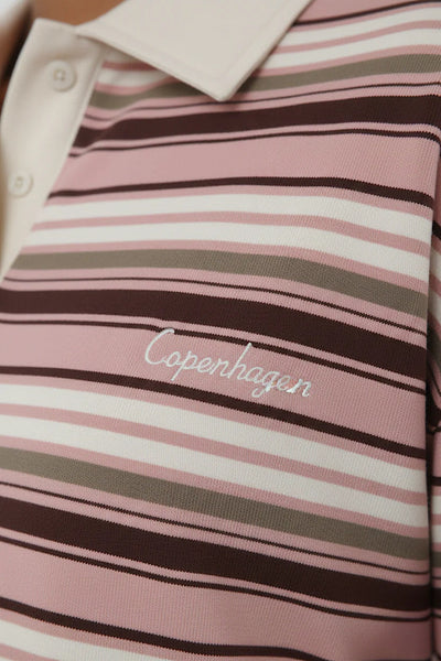 Melanie Copenhagen Pink Stripe Collar Sweatshirt