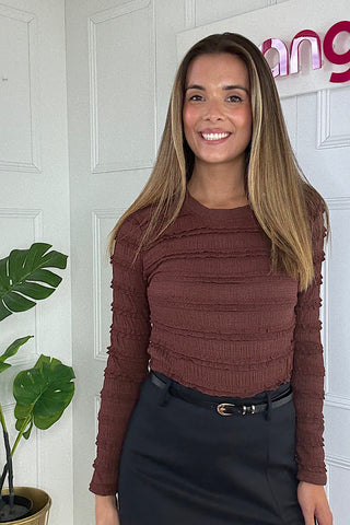 Chocolate Textured Long Sleeve Top