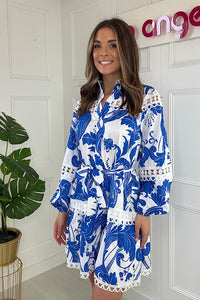 Positano Blue & White Dress