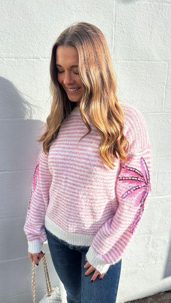 Palma Stripe Sequin Knit Jumper