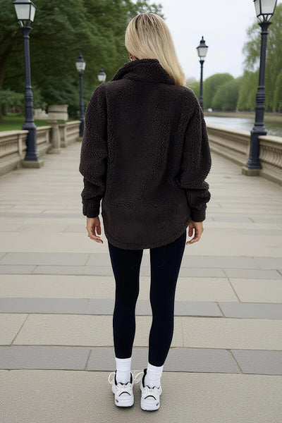 Fleece 1/4 Zip In Chocolate