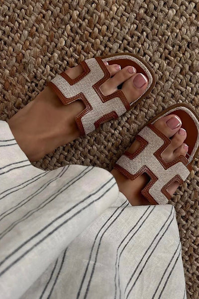Tanya Camel H Canvas Flat Slider