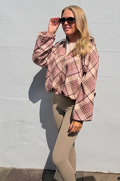 Emma Plaid Check Hooded Jacket