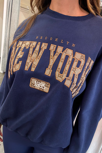 NEW YORK Sweatshirt In Navy Blue